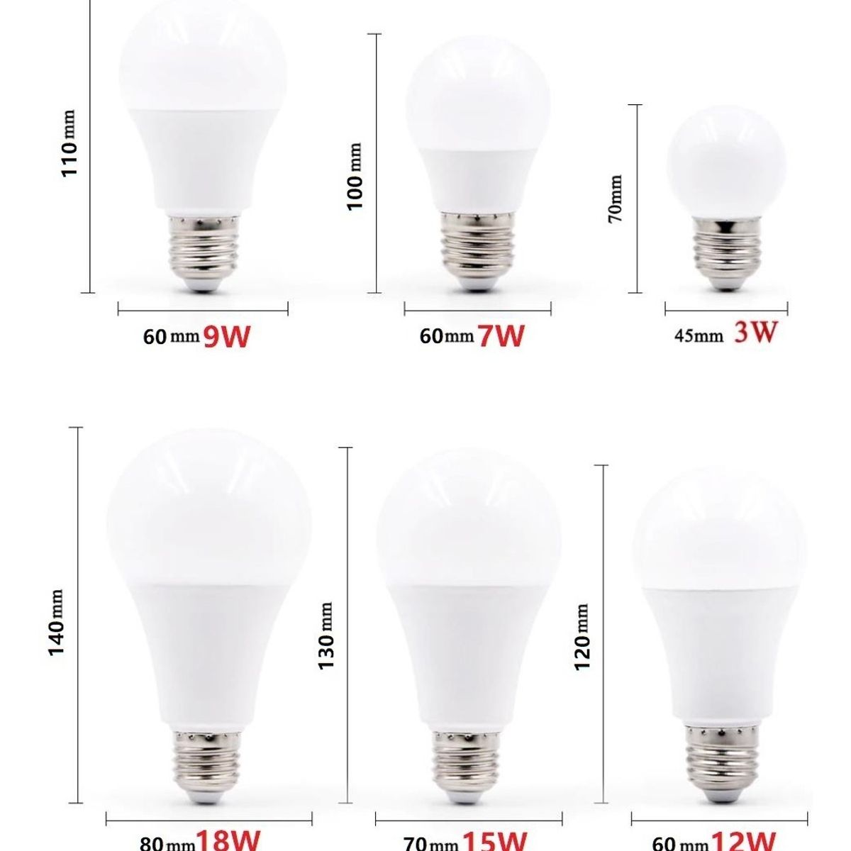 GENERICO - X5 Bombilla Ampolleta Led 12w E27 Ahorro Energía Luz Fria Blanco Frío-003289 B13