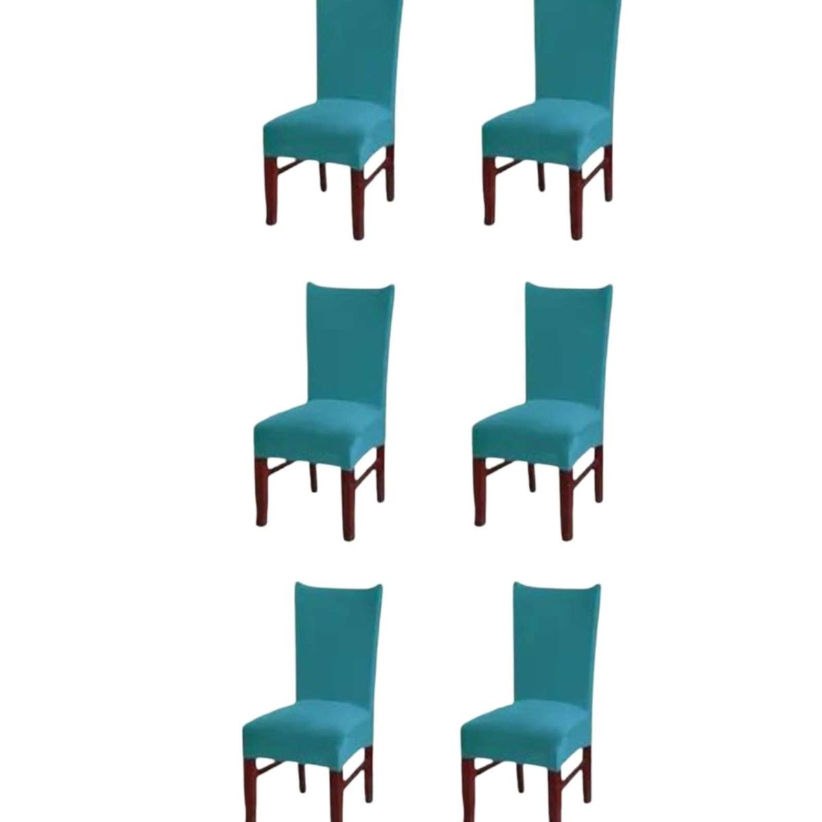 GENERICO - Fundas de Sillas elasticadas diseño Liso set de 6 piezas