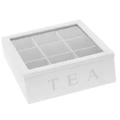 UNIVERSAL - Caja Madera para Té con tapa de Vidrio
