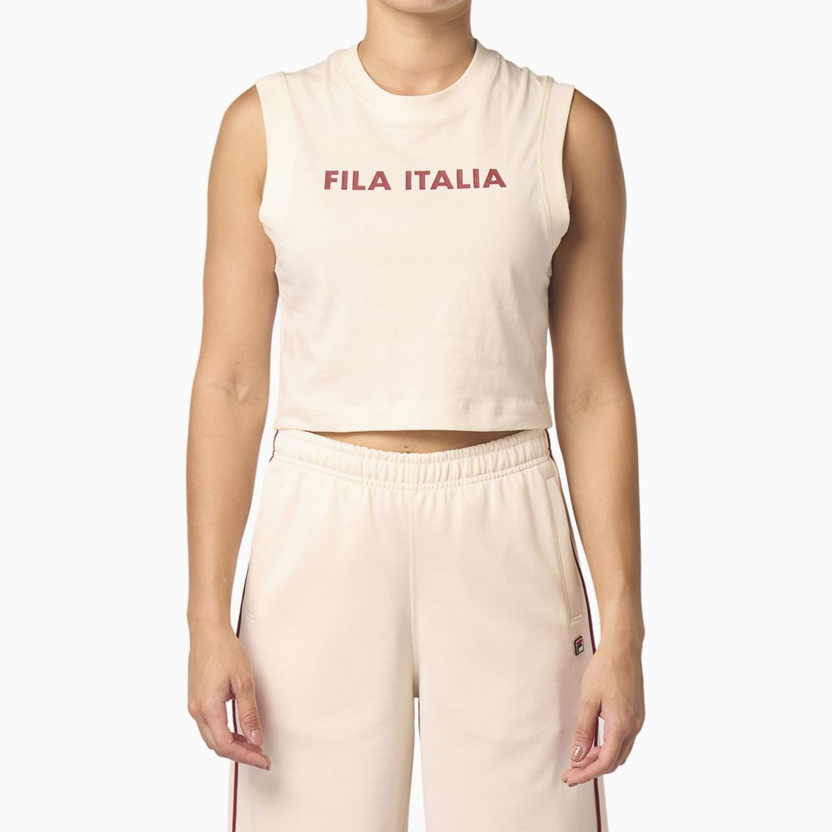 FILA - Polera Fila Cropped Grand Turismo II Mujer Blanco