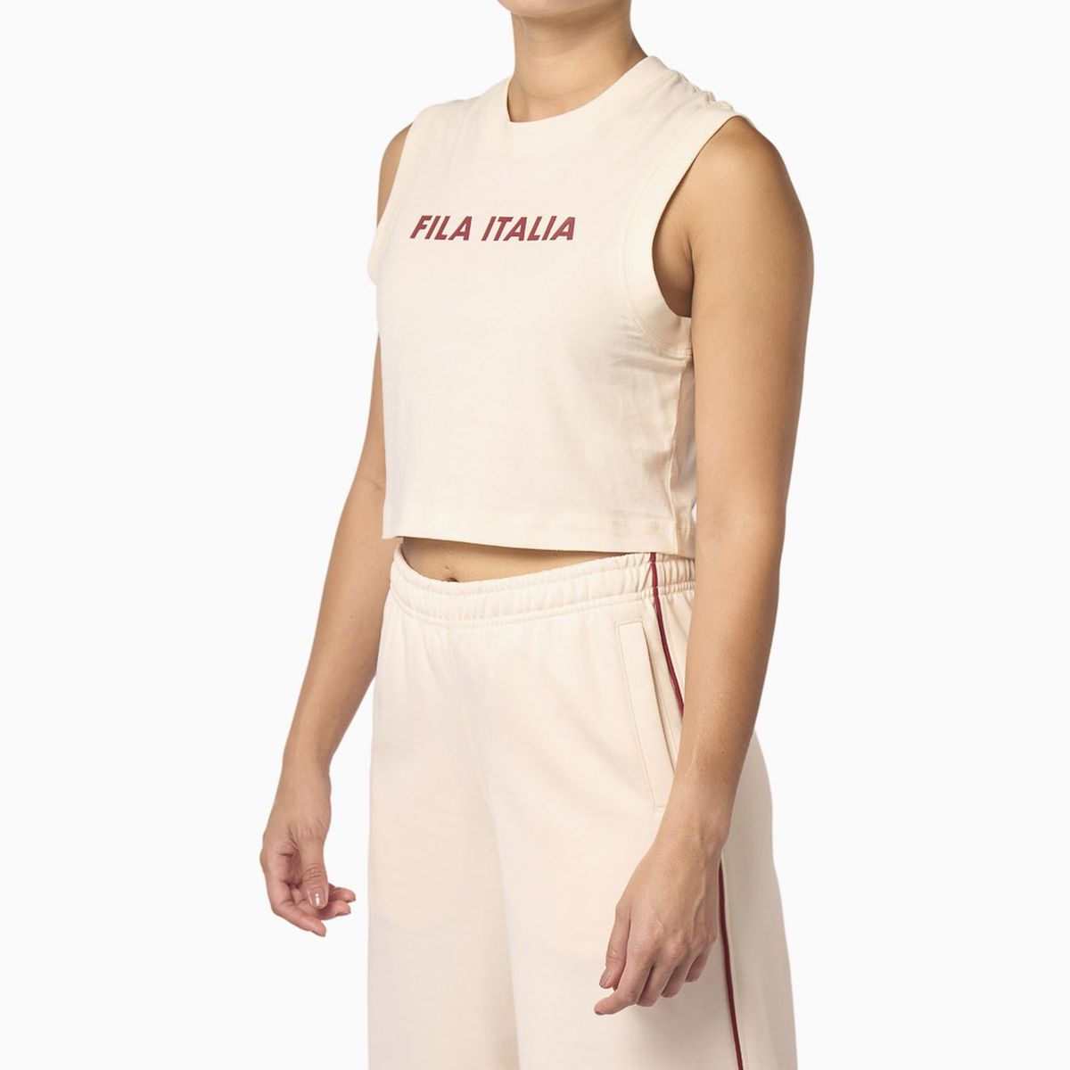 FILA - Polera Fila Cropped Grand Turismo II Mujer Blanco