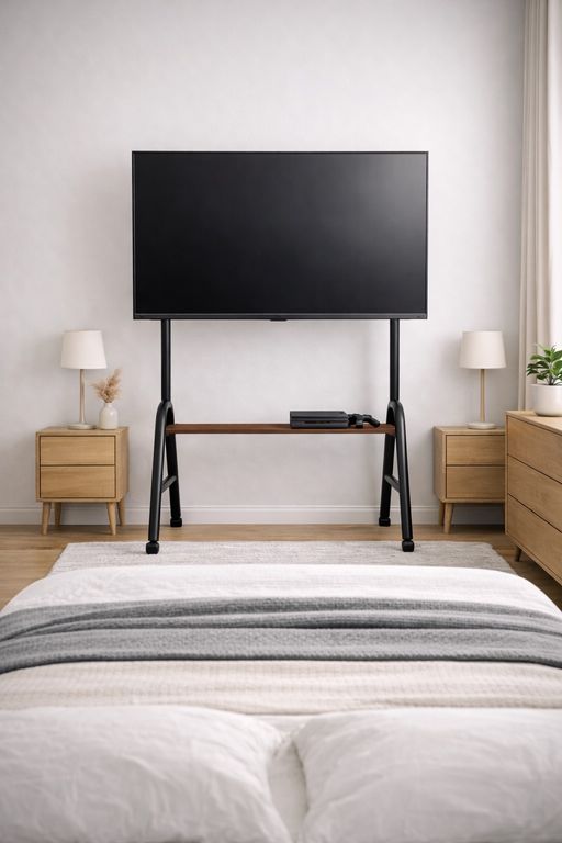 GENERICO Soporte Rack Para Tv Con Patas De Ruedas Y Mesa De 32 A 75 Negro Cod7772
