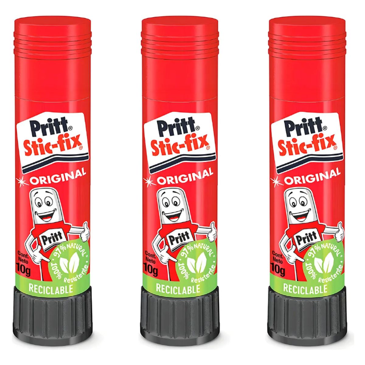 PRITT - Pack 3x pegamento Adhesivo Barra Stick Fix 10g Pritt