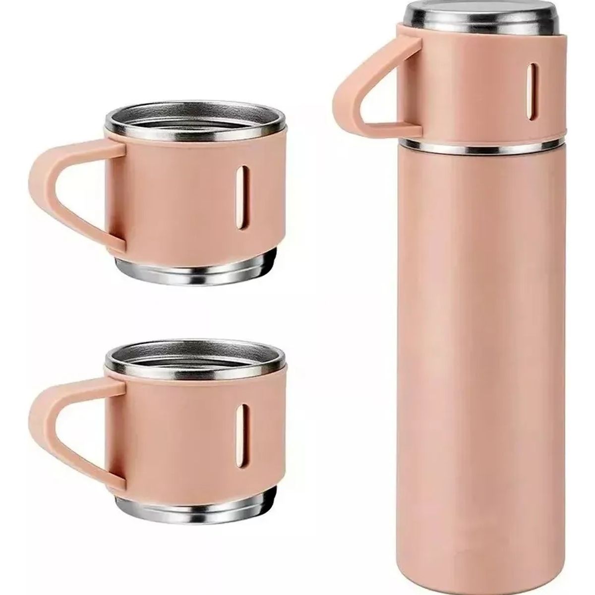 GENERICO - Juego de termo de acero inoxidable que incluye una botella y tres tazas