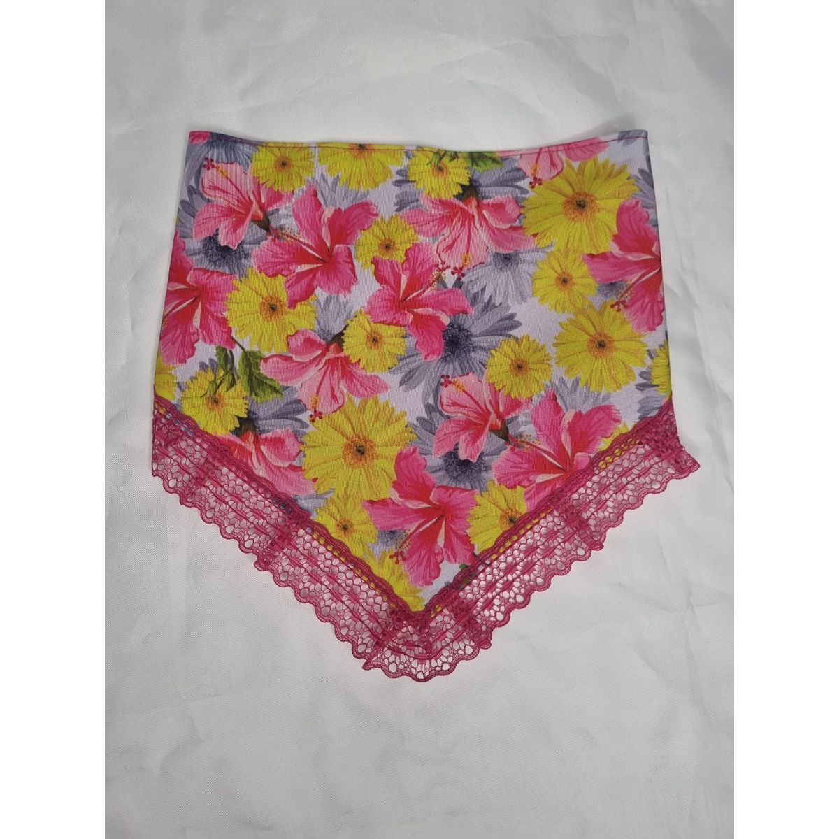 EL MUNDO DE EMMA - Bandana mascota flores amarillas talla XL