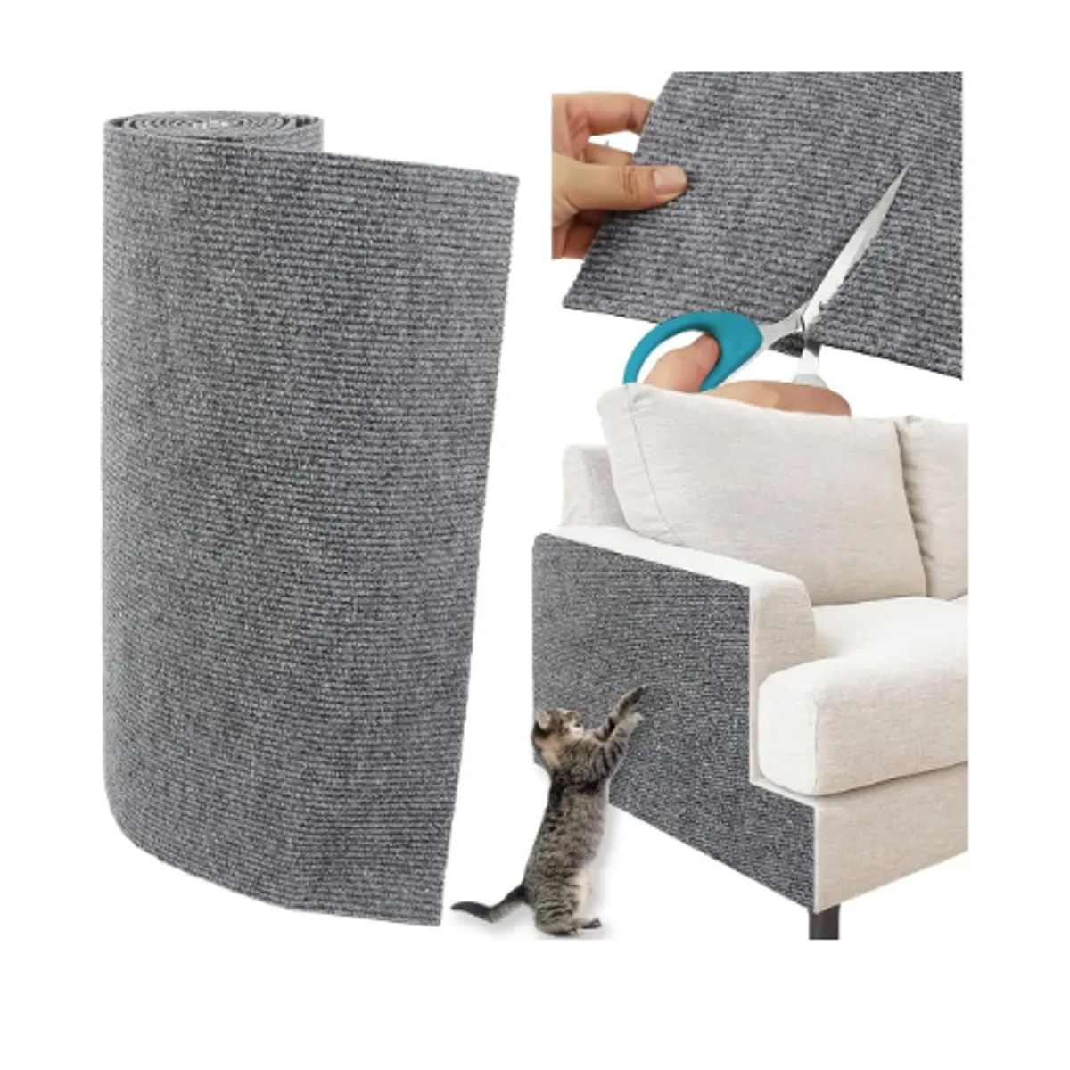 GENERICO - Tapete Rascador Gato Autoadhesivo Protector Sofa Cama Silla