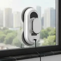 GENERICO - Limpiador De Ventanas Inteligente Con Control Remoto Sistema De Seguridad Con Cuerda Ideal Para Departamentos