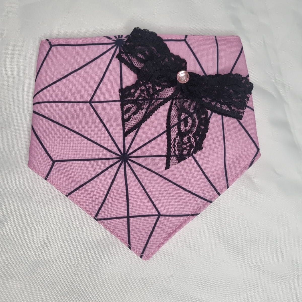 EL MUNDO DE EMMA - Bandana mascota rosa con lazo negro talla S