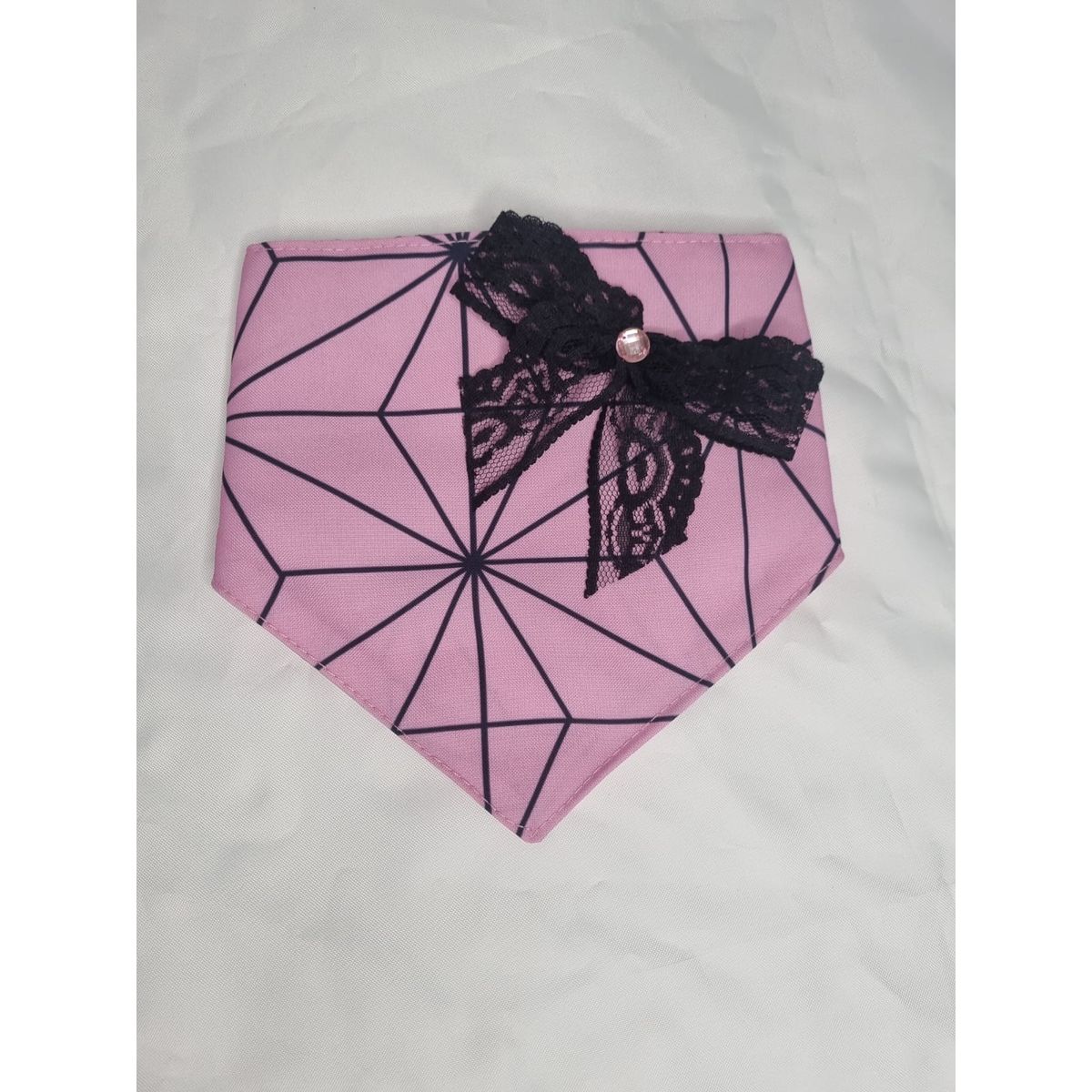 EL MUNDO DE EMMA - Bandana mascota rosa con lazo negro talla S