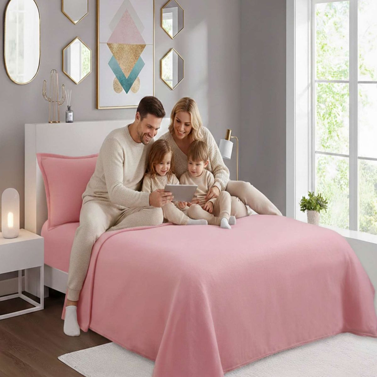 GENERICO - Juego de Sábanas Polar Premium Plaza y Media Térmicas Extra Suaves