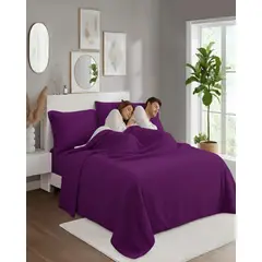 GENERICO - Juego de Sábanas Polar Premium 2 Plazas Térmicas Extra Suaves