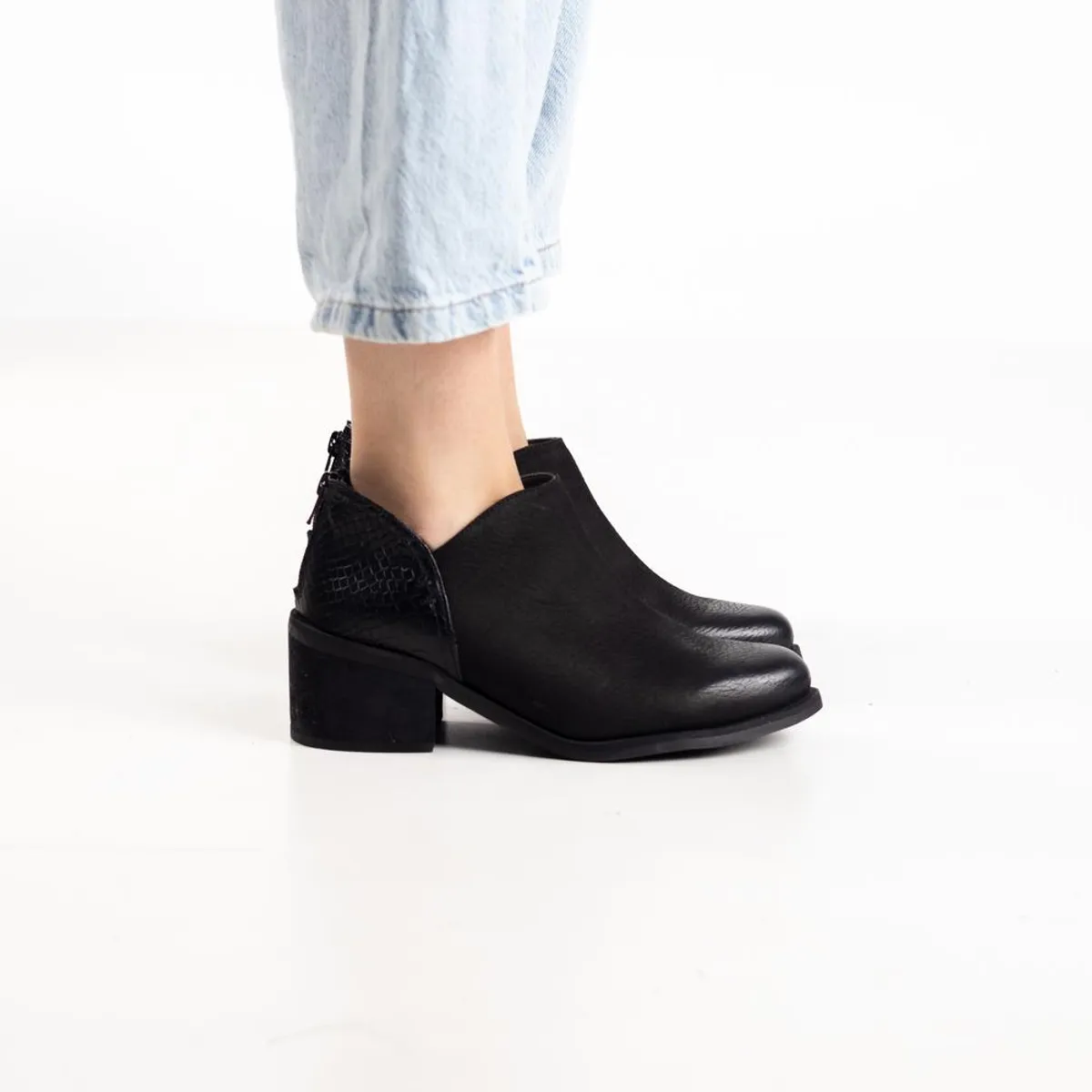 GIANI DAFIRENZE - Botin Cuero Mujer Vinago Negro