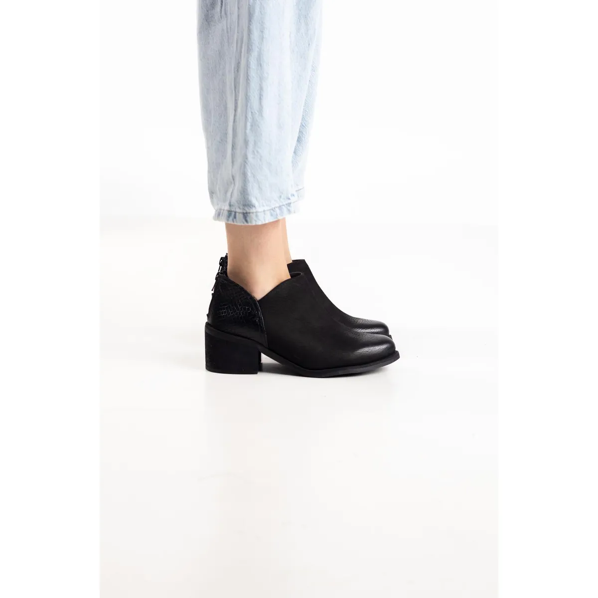 GIANI DAFIRENZE - Botin Cuero Mujer Vinago Negro