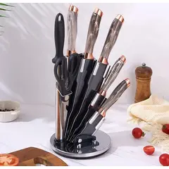 GENERICO - Juego de cuchillos de cocina de acero inoxidable con base organizadora