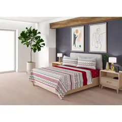 DORAL - Sabana 1.5 plaza 200 hilos DISEÑO BLUE ETNIC