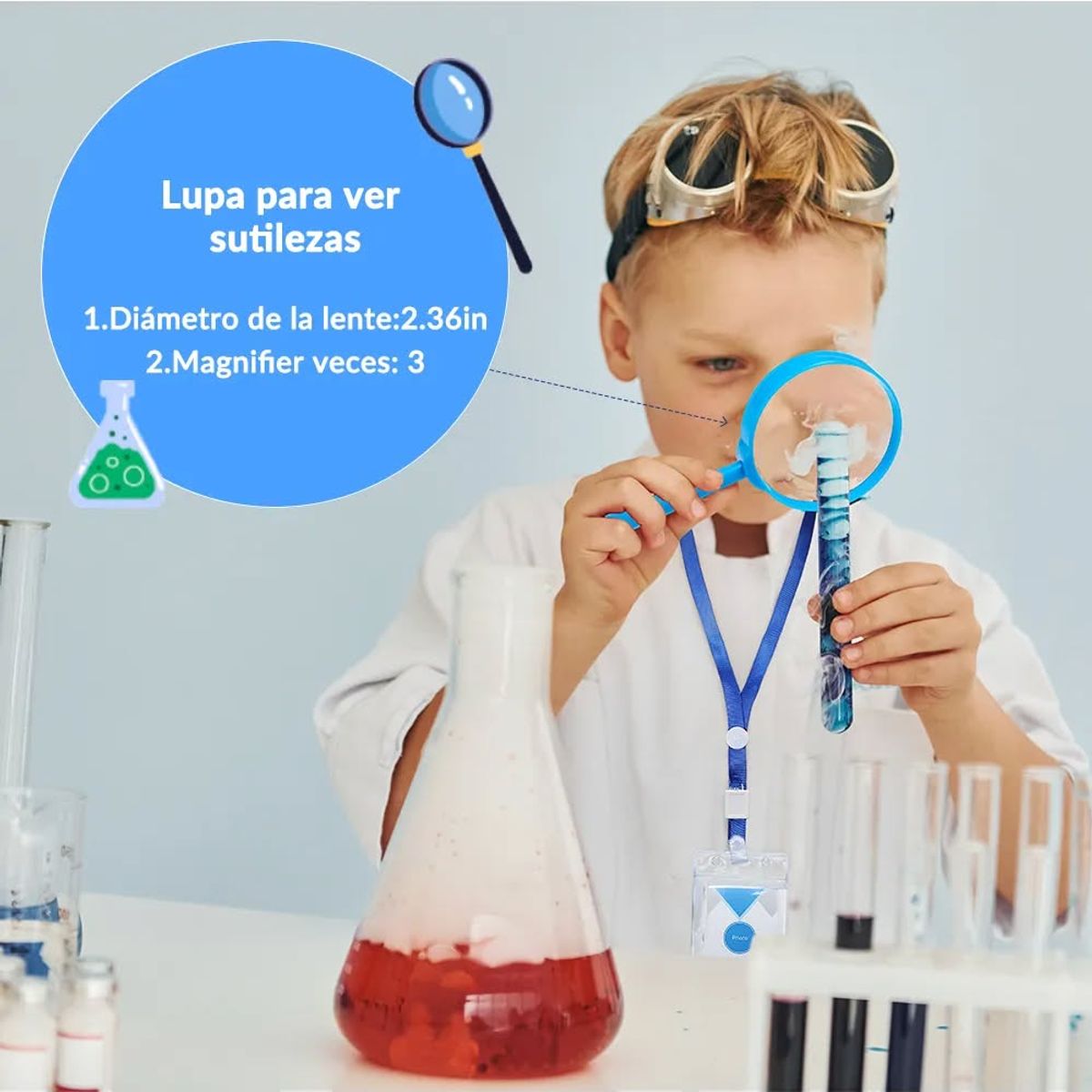 GENERICO - Set disfraz 4unds de médico científico de laboratorio para niños 3 a 4 años