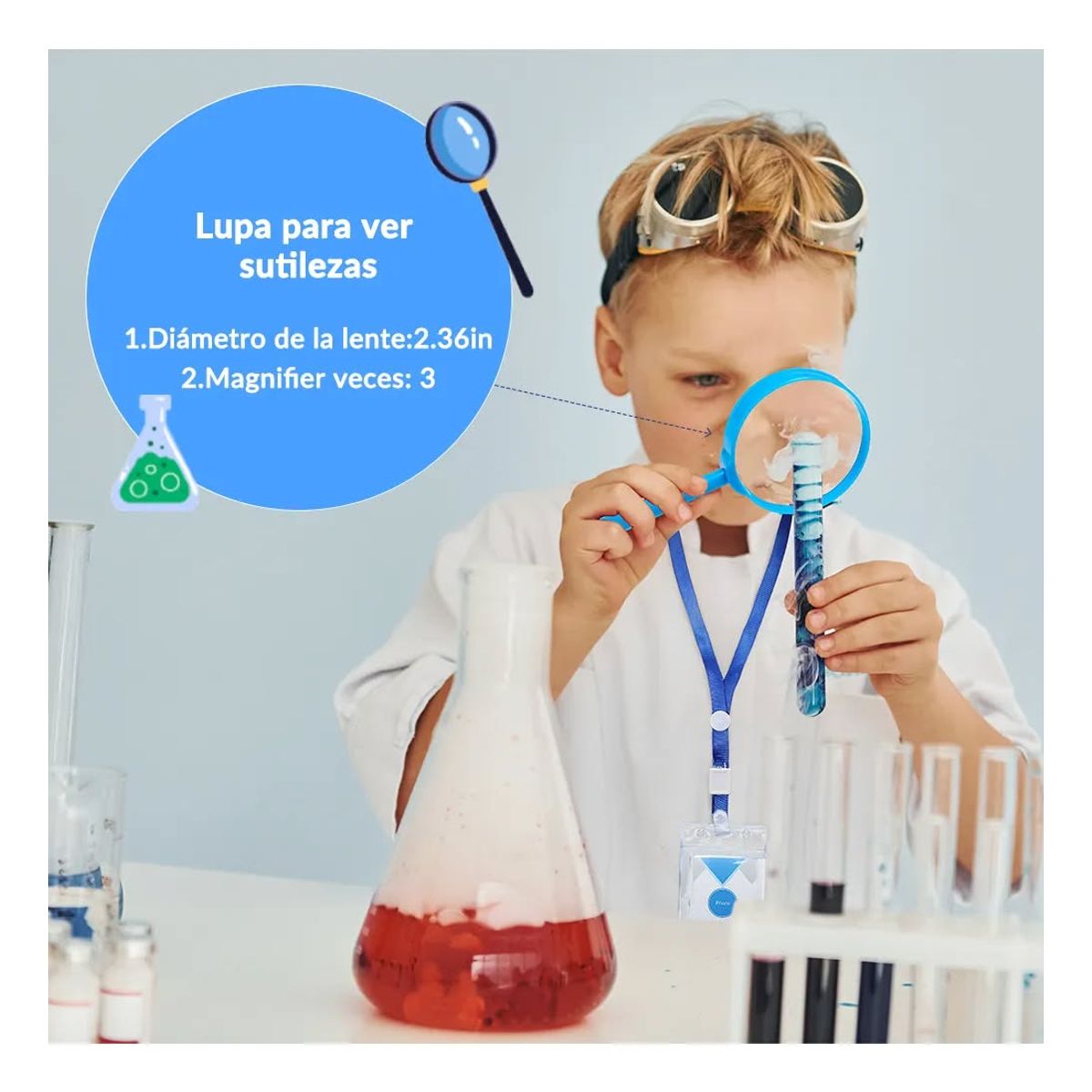 GENERICO - Set disfraz 4unds de médico científico de laboratorio para niños 3 a 4 años