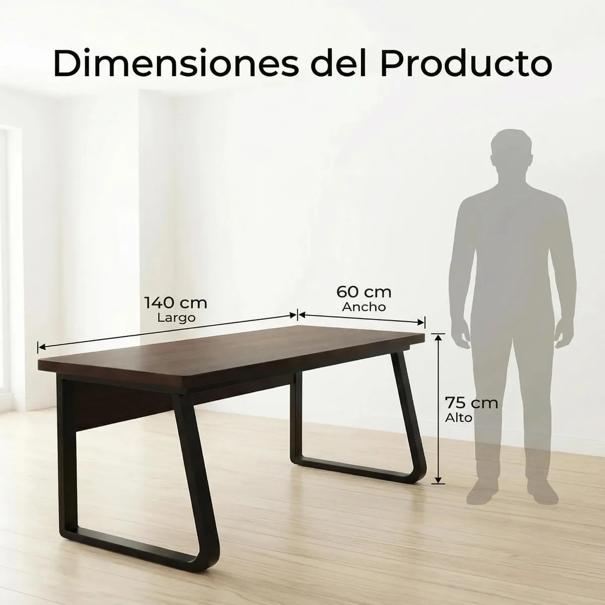 IDEEHOUSE - Escritorio Oficina Madera Espesor 30mm 140x60x75cm