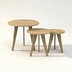 HOME MOBILI - Juego Mesa de Centro Redonda Lugano