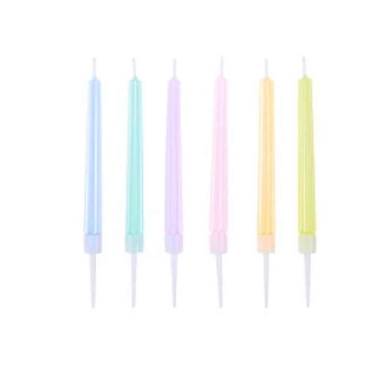 GENERICO - Velas colores surtido 6pcs 1x12cm