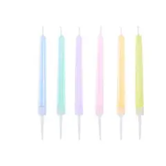 GENERICO - Velas colores surtido 6pcs 1x12cm