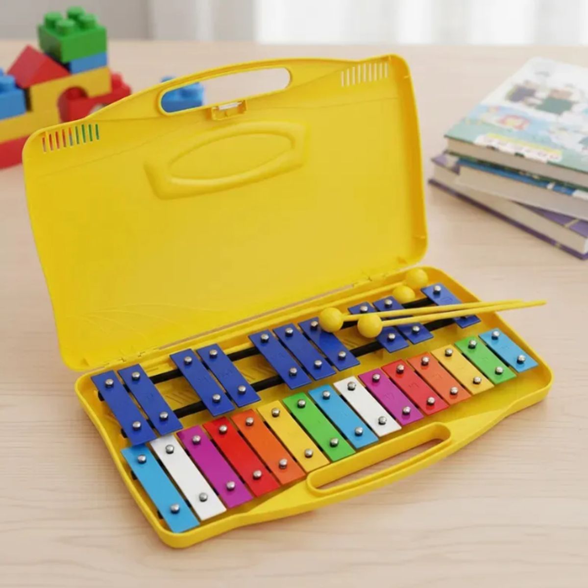 GENERICO - Metalófono FHS 25 Notas Multicolor Infantil con Estuche y Mazos