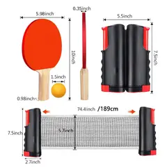GENERICO - Set Ping Pong Tenis Mesa 2 Paleta + 3 Pelotas + Malla K-fit Negro