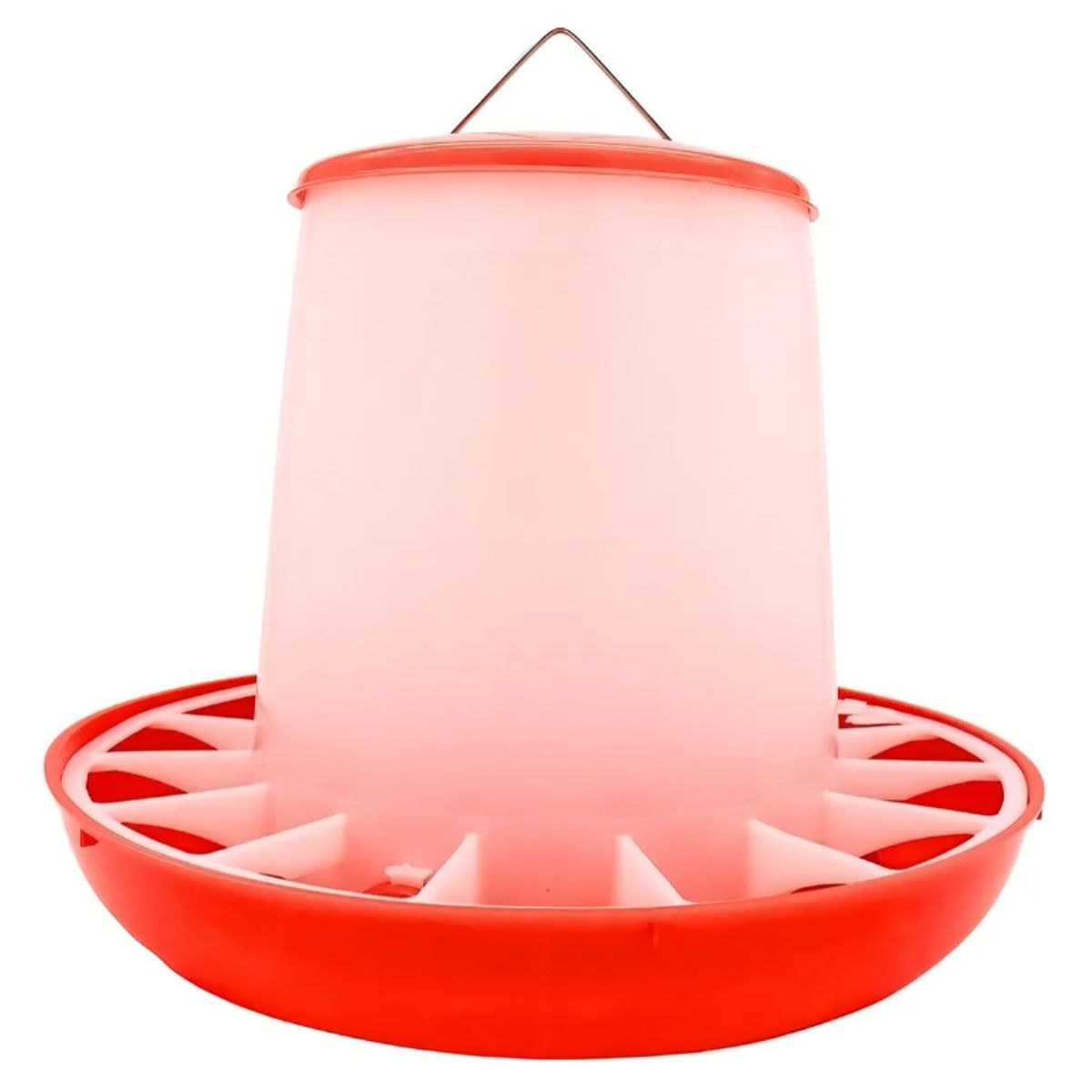 GENERICO - Comedero para Aves Alba Hogar Plástico 9kg Rojo con Tapa y Separadores