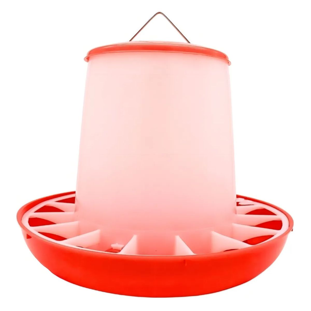 GENERICO - Comedero para Aves Alba Hogar Plástico 9kg Rojo con Tapa y Separadores