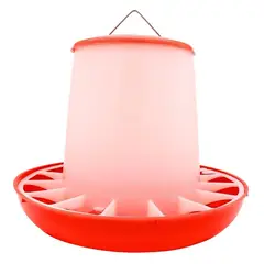 GENERICO - Comedero para Aves Alba Hogar Plástico 9kg Rojo con Tapa y Separadores