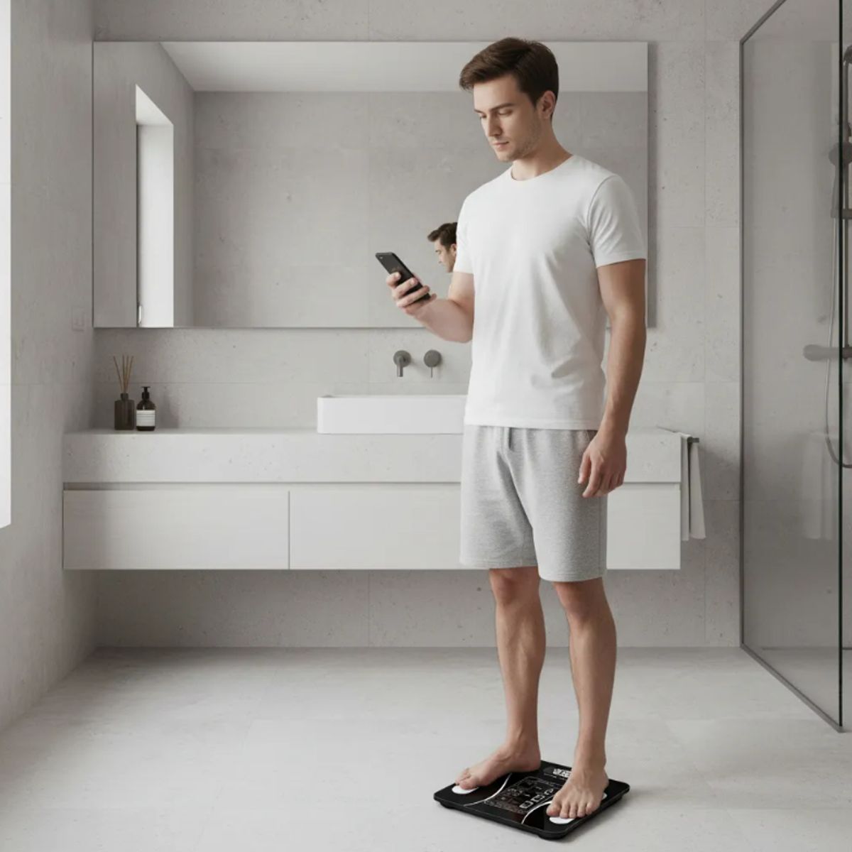 GENERICO - Balanza Pesa Digital Bluetooth Inteligente App Smart Baño Color Negro