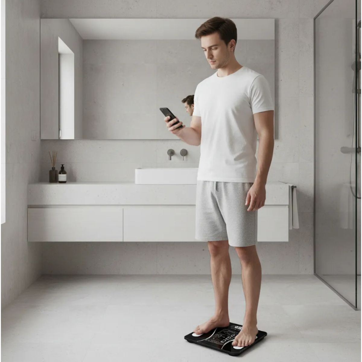 GENERICO - Balanza Pesa Digital Bluetooth Inteligente App Smart Baño Color Negro