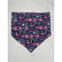 EL MUNDO DE EMMA - Bandana mascota azul flores talla XXS