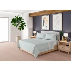 DORAL - Sabana KING plaza 200 hilos DISEÑO BLUE BONSAI