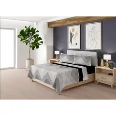 DORAL - Sabana KING plaza 200 hilos DISEÑO BLUE PYRAMID