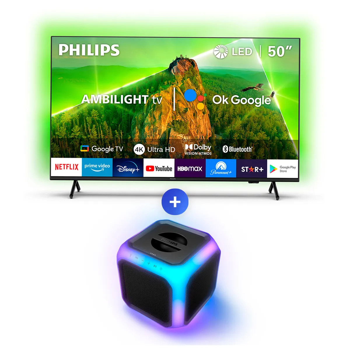 PHILIPS - Ambilight TV 50PUD7908 + BT Speaker TAX2707