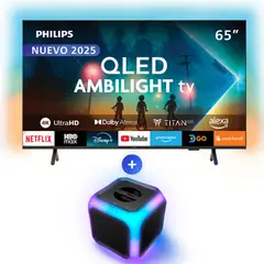 PHILIPS - QLED Ambilight TV 65PUD8250 + BT Speaker TAX2707