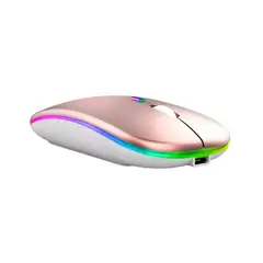 GENERICO - Mouse Inalámbrico COUSO WG899 RGB Recargable Oro Rosa