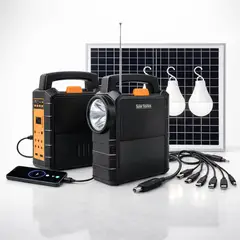MOVI - Kit Solar De Emergencia Portátil Con Autonomía Prolongada Hasta 50 Horas (Linterna, Radio y otros)