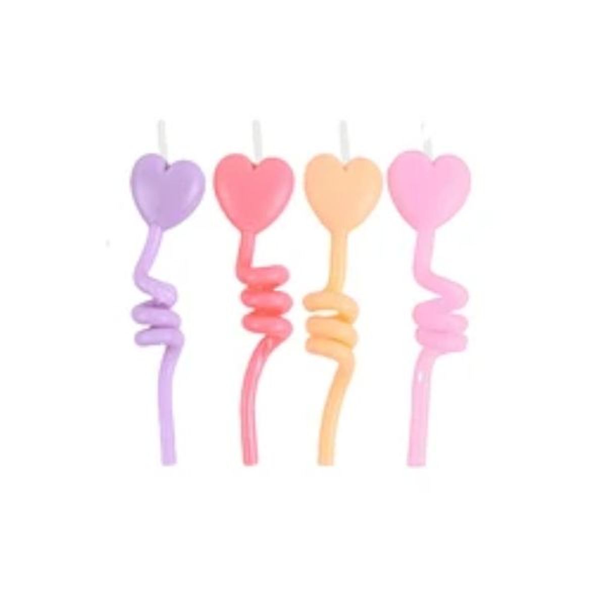 GENERICO - Set de velas de corazon en espiral azul 4pcs