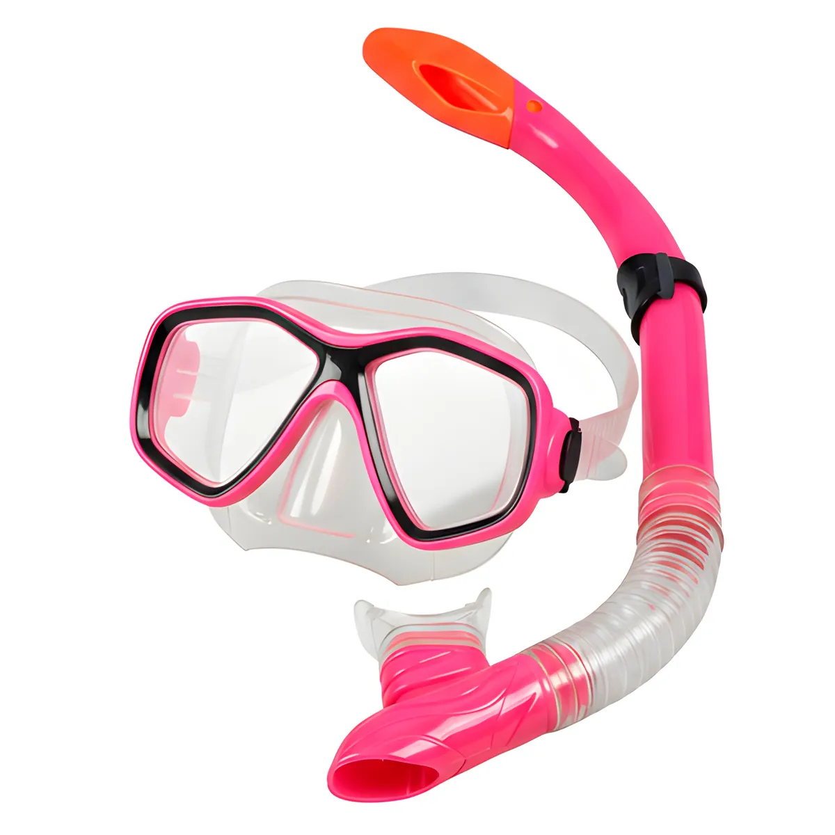 GENERICO - Set Buceo Mascara + Snorkel Ajustable Bamo Rojo