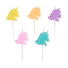 GENERICO - Velas de unicornio colores surtidos 3cmx7cm