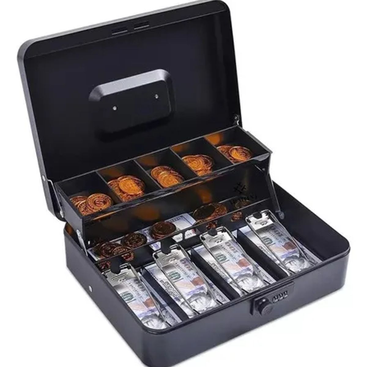 GENERICO - Caja de Seguridad para Dinero Color Negro Mate