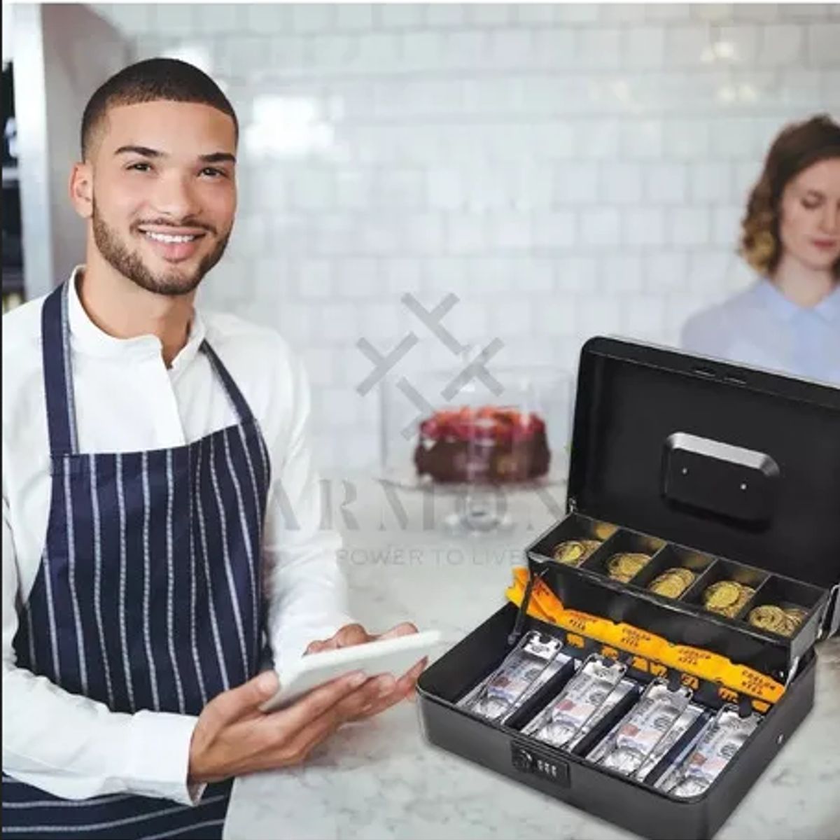 GENERICO - Caja de Seguridad para Dinero Color Negro Mate
