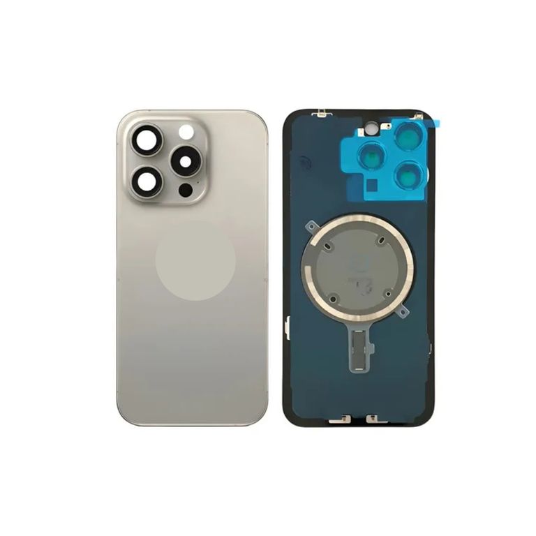 Tapa Trasera para iphone 15 Pro Max Titanium Natural