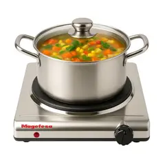 MAGEFESA - Encimera Hornilla Eléctrica Single Acero Inoxidable 1500w