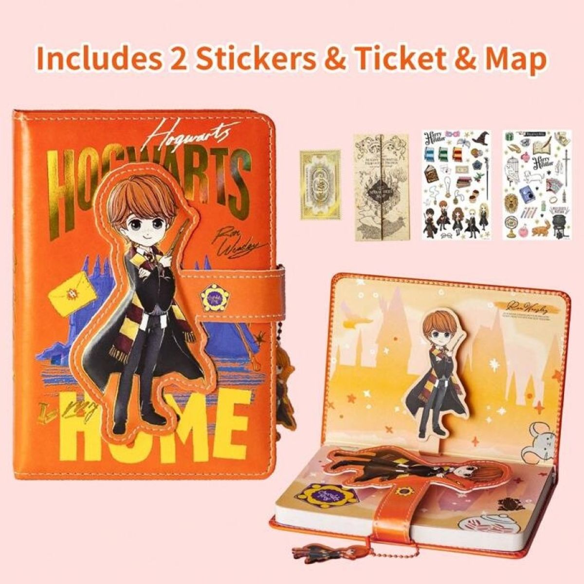 GENERICO - Planner Agenda Gold Premium Harry Potter Kawaii Hogwarts - Ron