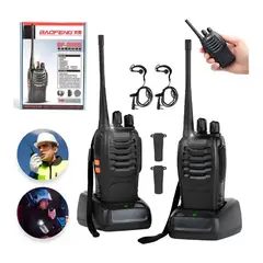 EVERSO - 2 Radio Transmisor Portátiles Walkie Talkie Bf-888s Baofeng Color Negro