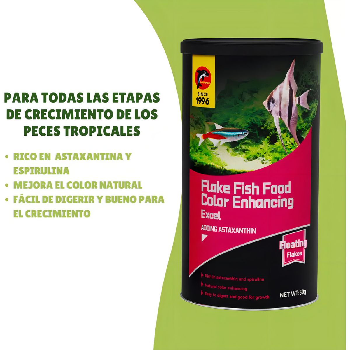 GENERICO - Alimento Peces Tropicales Porpoise 50g Realza El Color - Ar