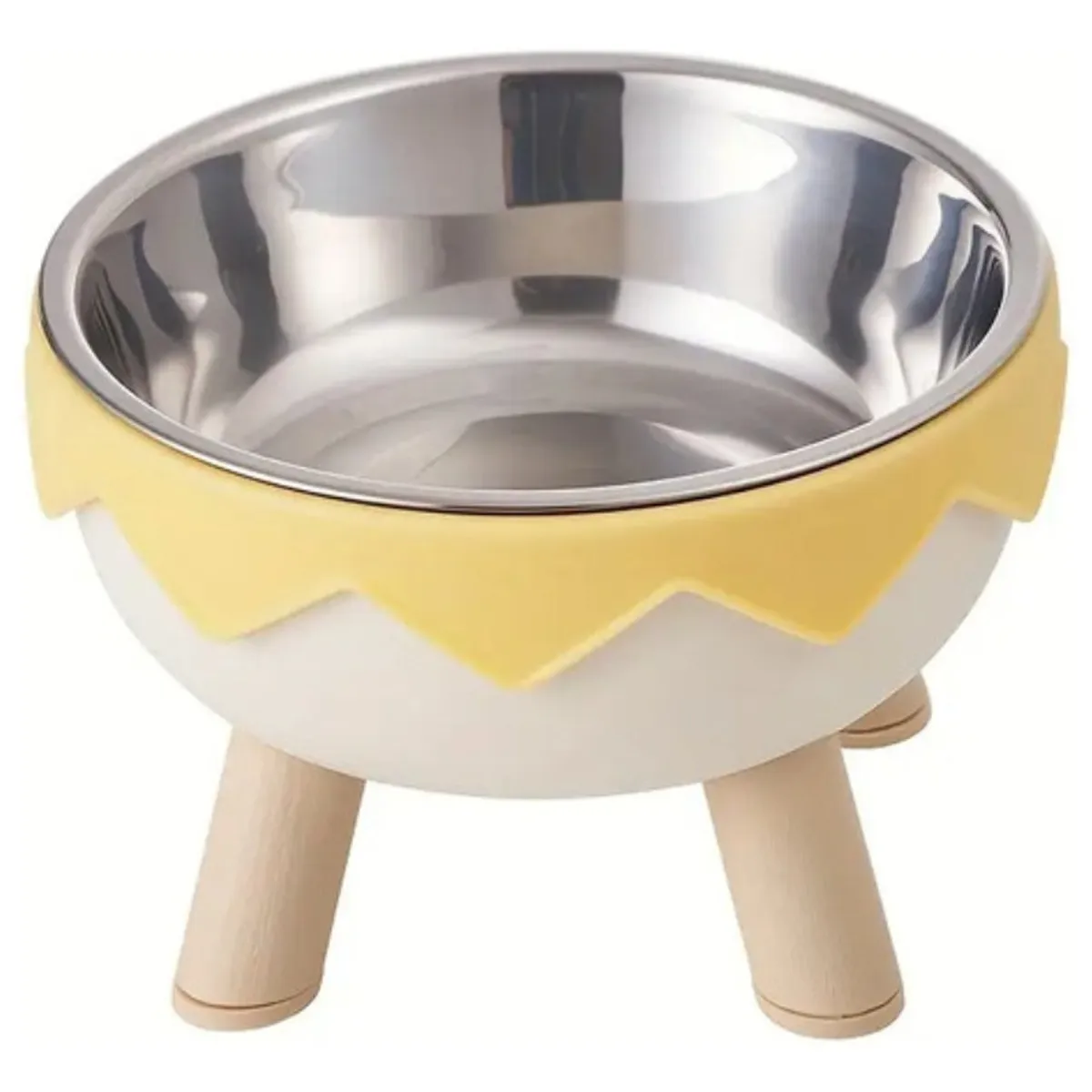 GENERICO - Plato Comedero Elevado Para Perros Y Gatos Con Diseño Beige Y Gris